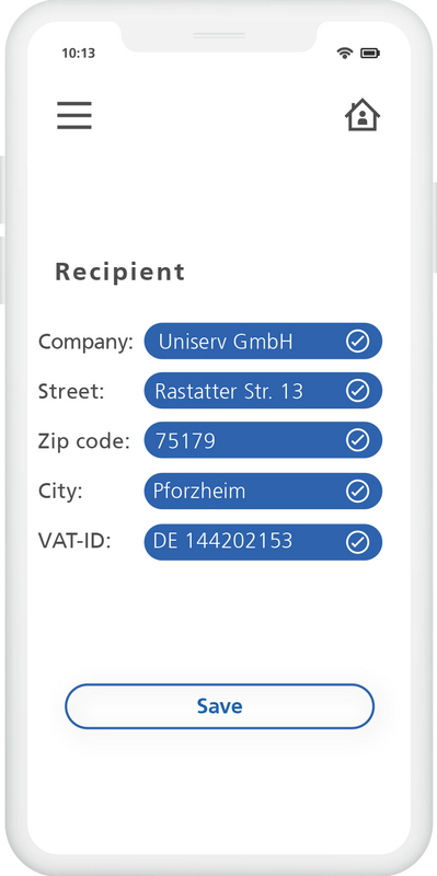 Checking the VAT ID with Uniserv